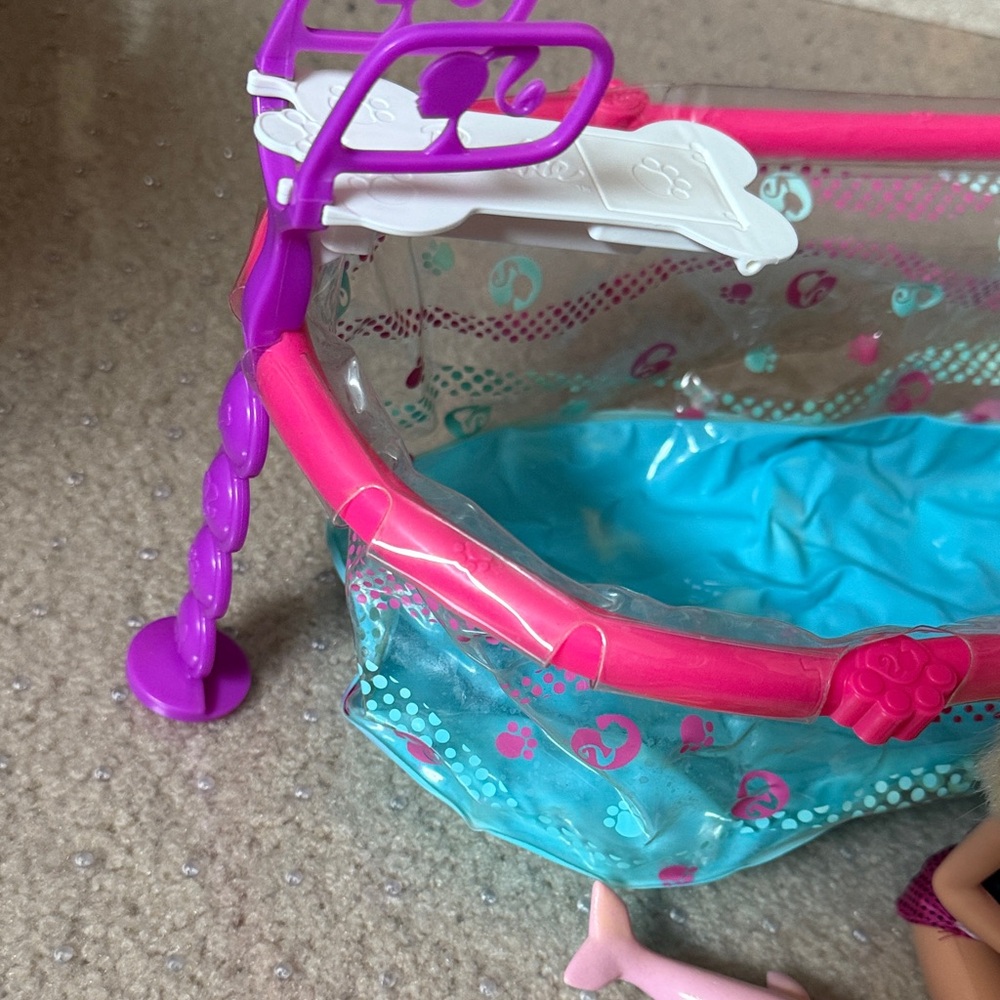 Barbie Doll Pool Party Set with Pink and Blue Accessories - Picture 7 of 8
